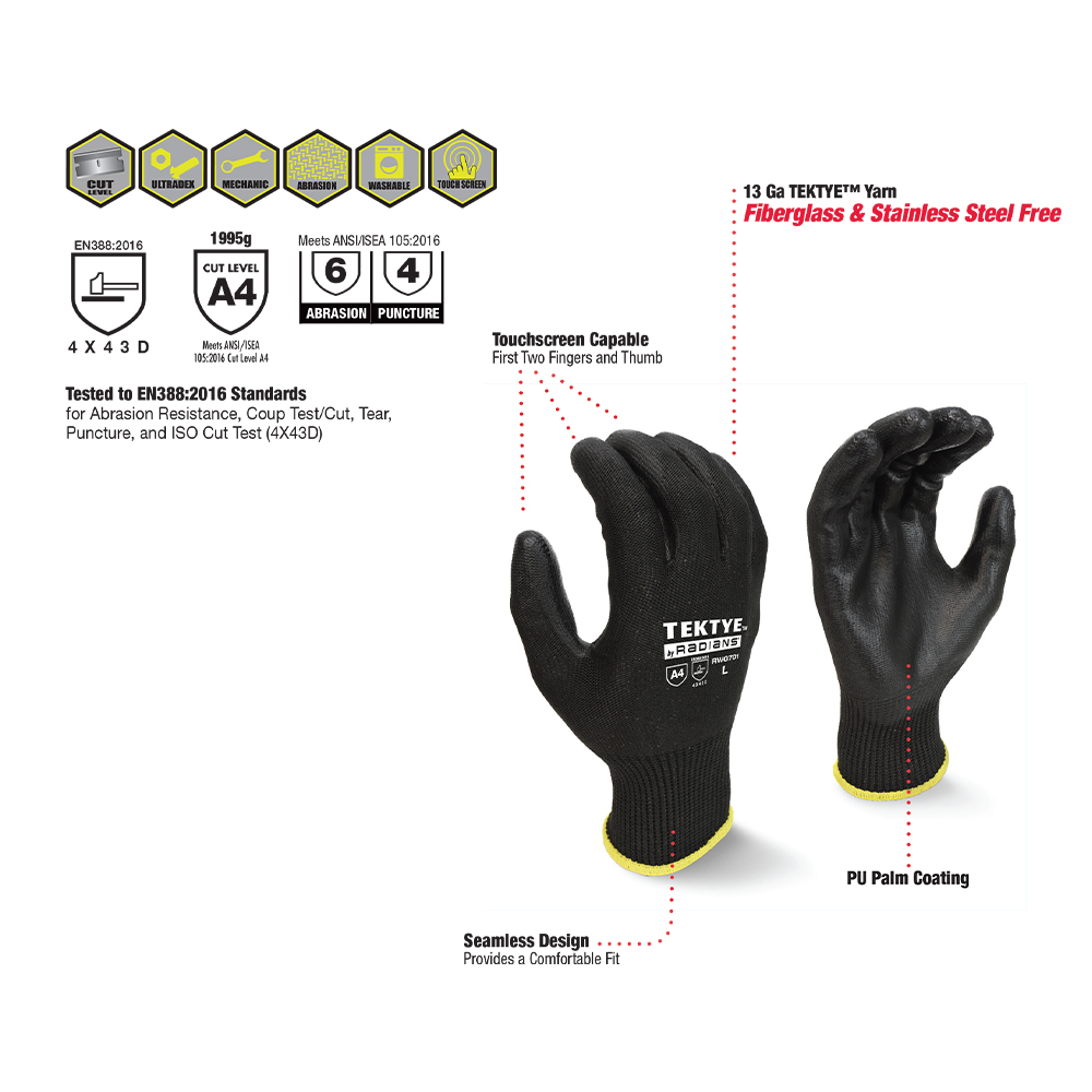Radians RWG701 TEKTYE??? Touchscreen A4 Work Glove